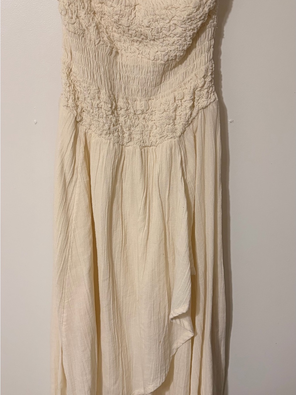 Free People Cream Smocked Maxi Dress